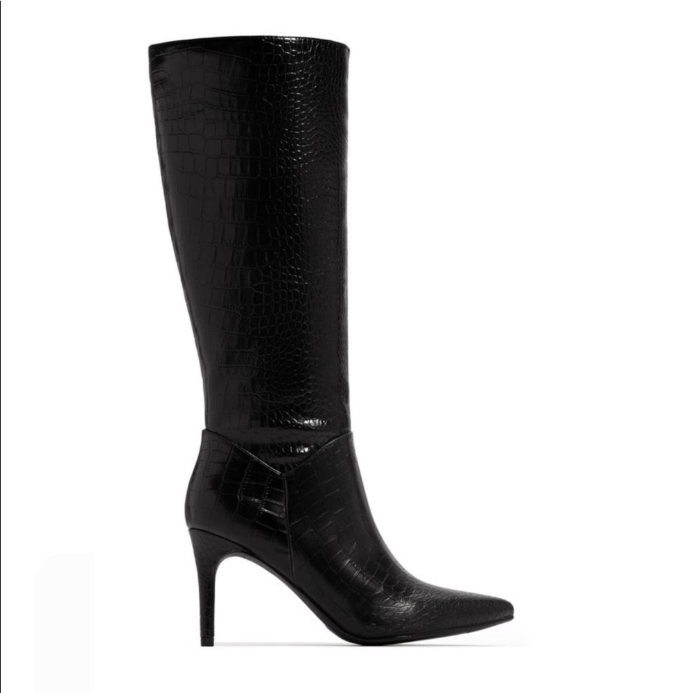 Black leather boots